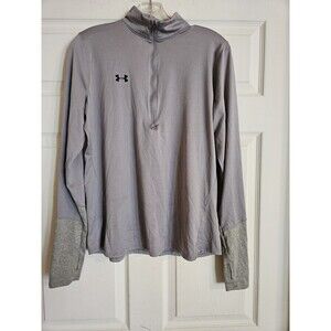 Under Armour Women's Malina Locker 1/2 Zip Pullover Gray Large Heatgear